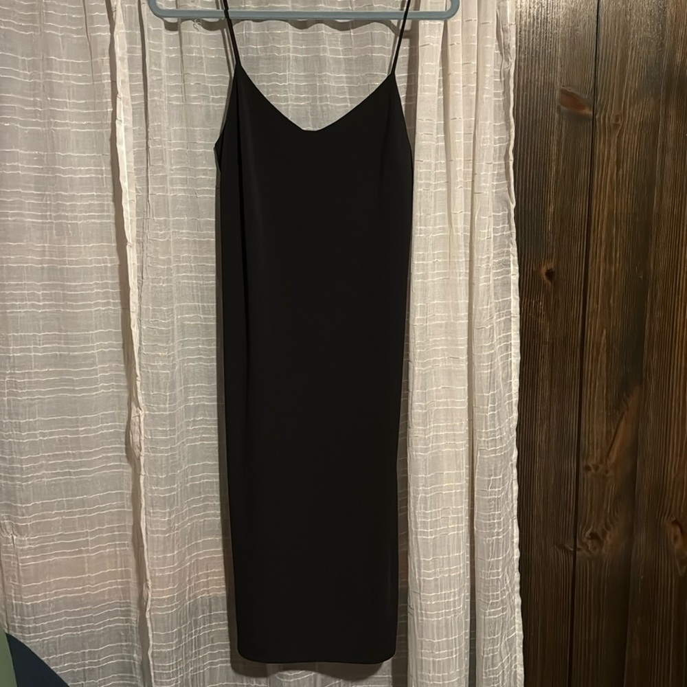 Express Black Midi Slip Dress Size M